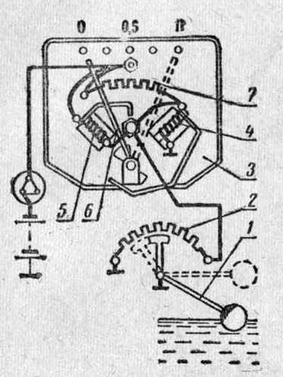 Схема указателя уровня топлива