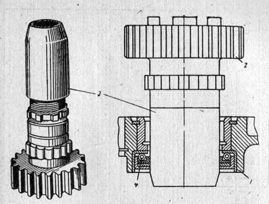Установка шестерни вторичного вала