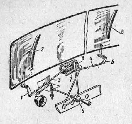 Схема стеклоочистителя с электроприводом