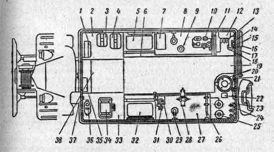 Схема размещения оборудования в кузове МТО-АТ